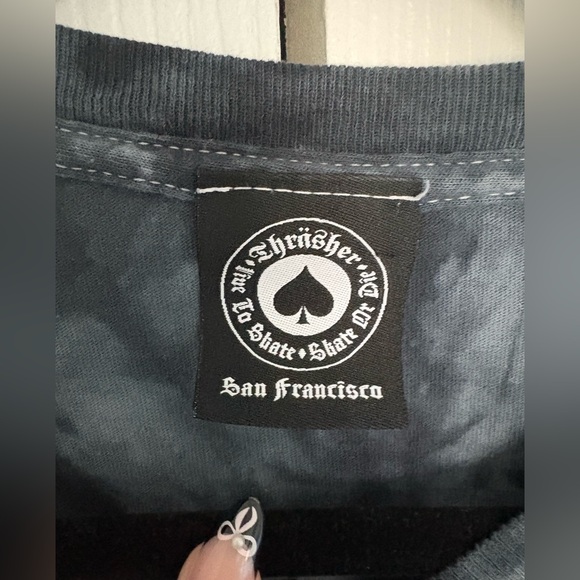 Thrasher Black and Blue Tie Die Tee - Picture 3 of 3